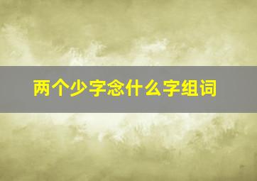 两个少字念什么字组词