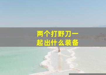 两个打野刀一起出什么装备