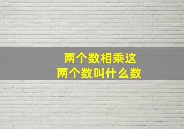 两个数相乘这两个数叫什么数