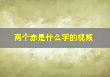 两个赤是什么字的视频