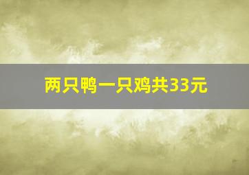 两只鸭一只鸡共33元