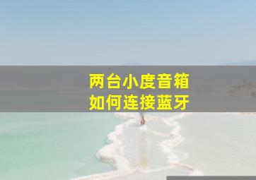 两台小度音箱如何连接蓝牙