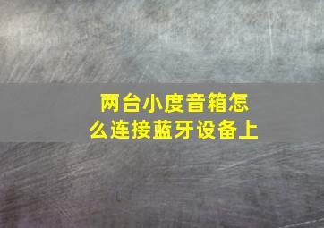 两台小度音箱怎么连接蓝牙设备上