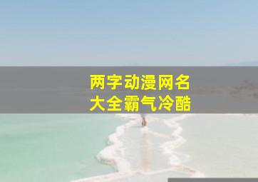 两字动漫网名大全霸气冷酷