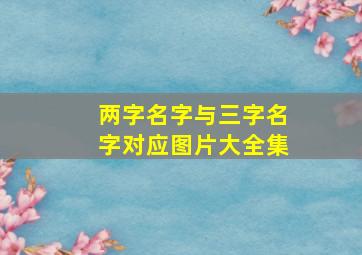 两字名字与三字名字对应图片大全集