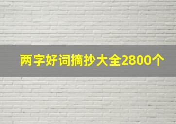 两字好词摘抄大全2800个