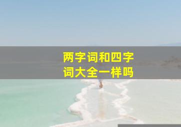 两字词和四字词大全一样吗