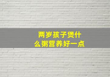 两岁孩子煲什么粥营养好一点