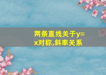 两条直线关于y=x对称,斜率关系