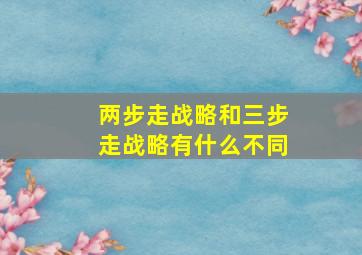 两步走战略和三步走战略有什么不同