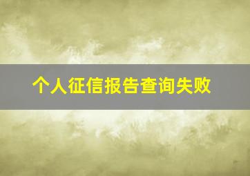 个人征信报告查询失败