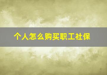 个人怎么购买职工社保