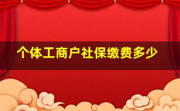 个体工商户社保缴费多少