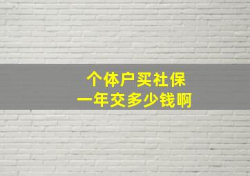 个体户买社保一年交多少钱啊