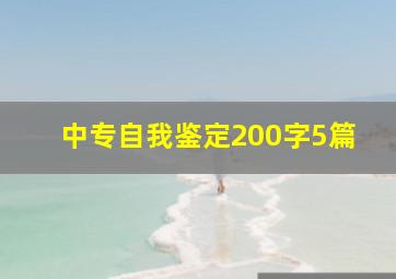 中专自我鉴定200字5篇