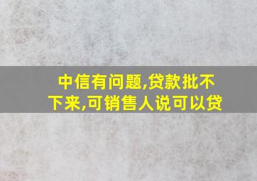 中信有问题,贷款批不下来,可销售人说可以贷