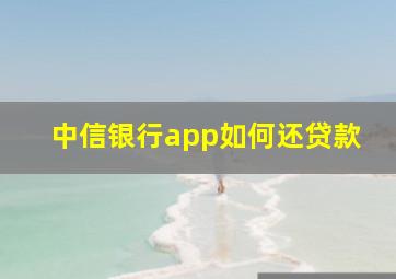 中信银行app如何还贷款