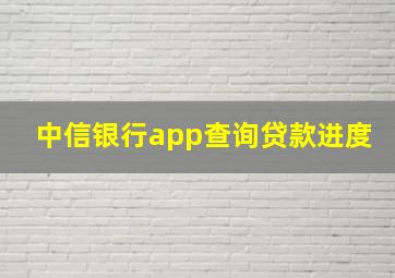 中信银行app查询贷款进度