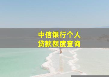 中信银行个人贷款额度查询