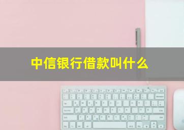 中信银行借款叫什么