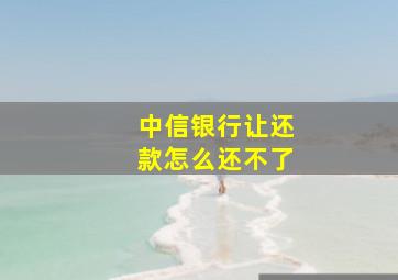 中信银行让还款怎么还不了