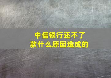 中信银行还不了款什么原因造成的