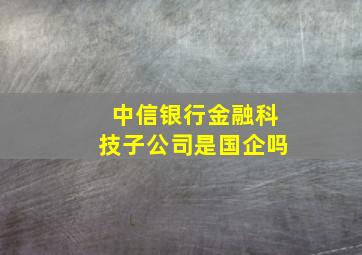 中信银行金融科技子公司是国企吗