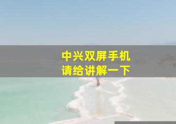 中兴双屏手机请给讲解一下