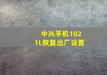 中兴手机1021L恢复出厂设置