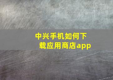 中兴手机如何下载应用商店app