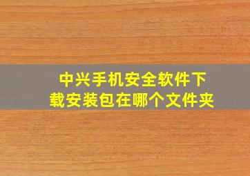 中兴手机安全软件下载安装包在哪个文件夹