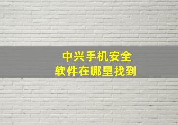 中兴手机安全软件在哪里找到