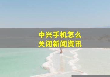 中兴手机怎么关闭新闻资讯