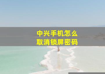 中兴手机怎么取消锁屏密码