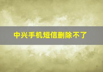 中兴手机短信删除不了