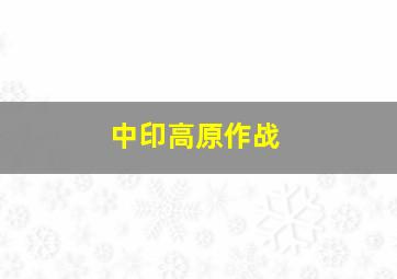 中印高原作战