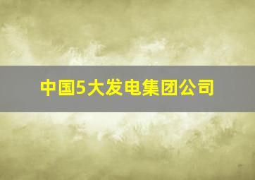 中国5大发电集团公司