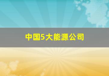 中国5大能源公司