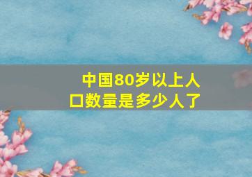 中国80岁以上人口数量是多少人了