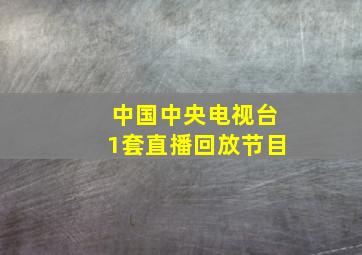 中国中央电视台1套直播回放节目