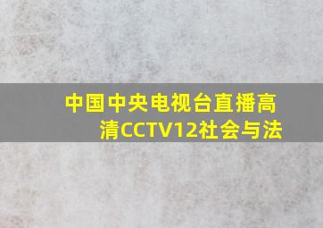 中国中央电视台直播高清CCTV12社会与法