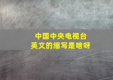 中国中央电视台英文的缩写是啥呀