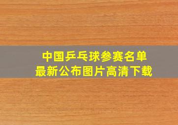 中国乒乓球参赛名单最新公布图片高清下载