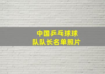 中国乒乓球球队队长名单照片