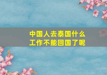 中国人去泰国什么工作不能回国了呢