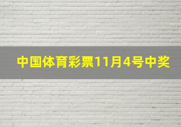 中国体育彩票11月4号中奖