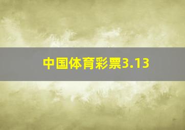 中国体育彩票3.13