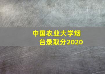 中国农业大学烟台录取分2020