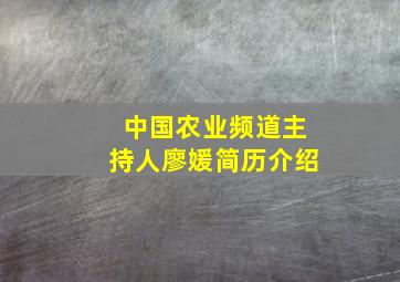 中国农业频道主持人廖媛简历介绍