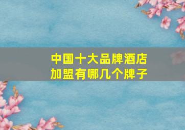 中国十大品牌酒店加盟有哪几个牌子